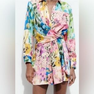 Zara Multicolor Floral Jumpsuit Romper